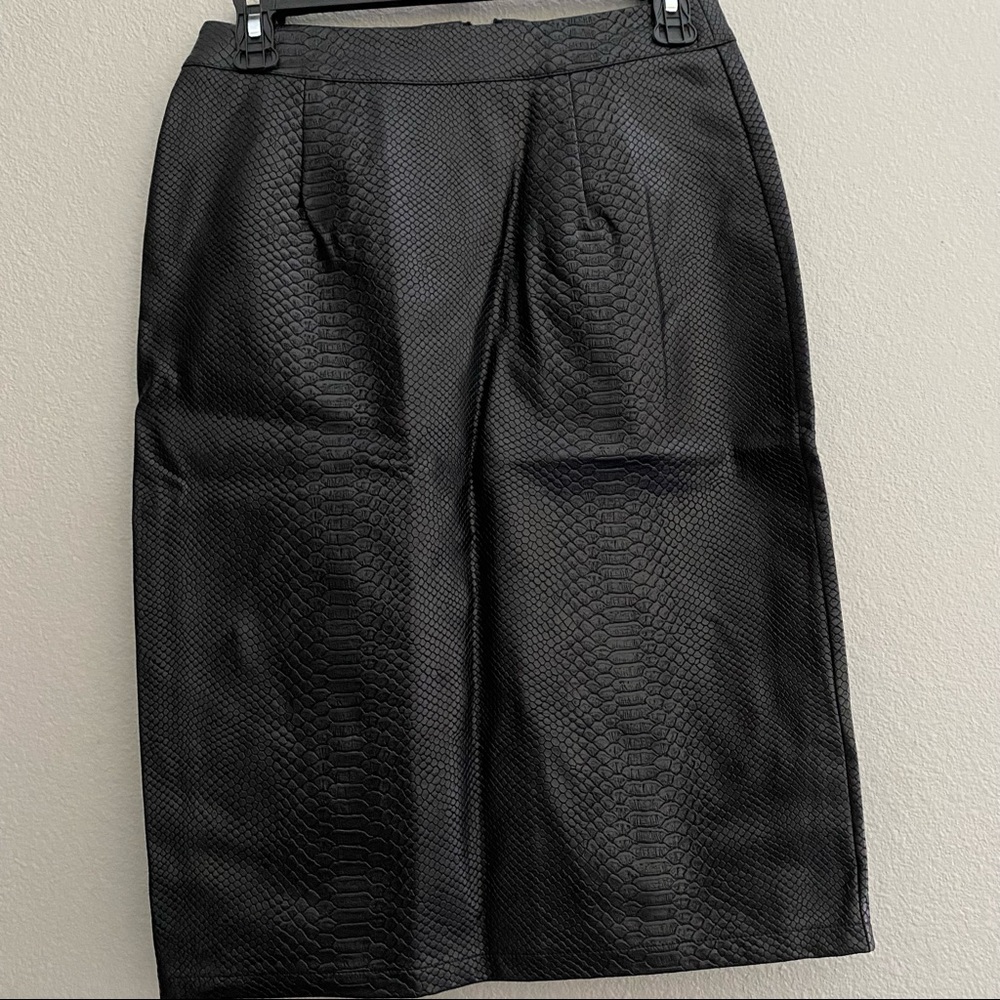Black leather skirt